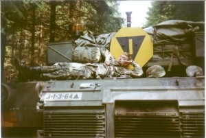 Me on the back deck of a tank, when I guarded the border of East and West Germany